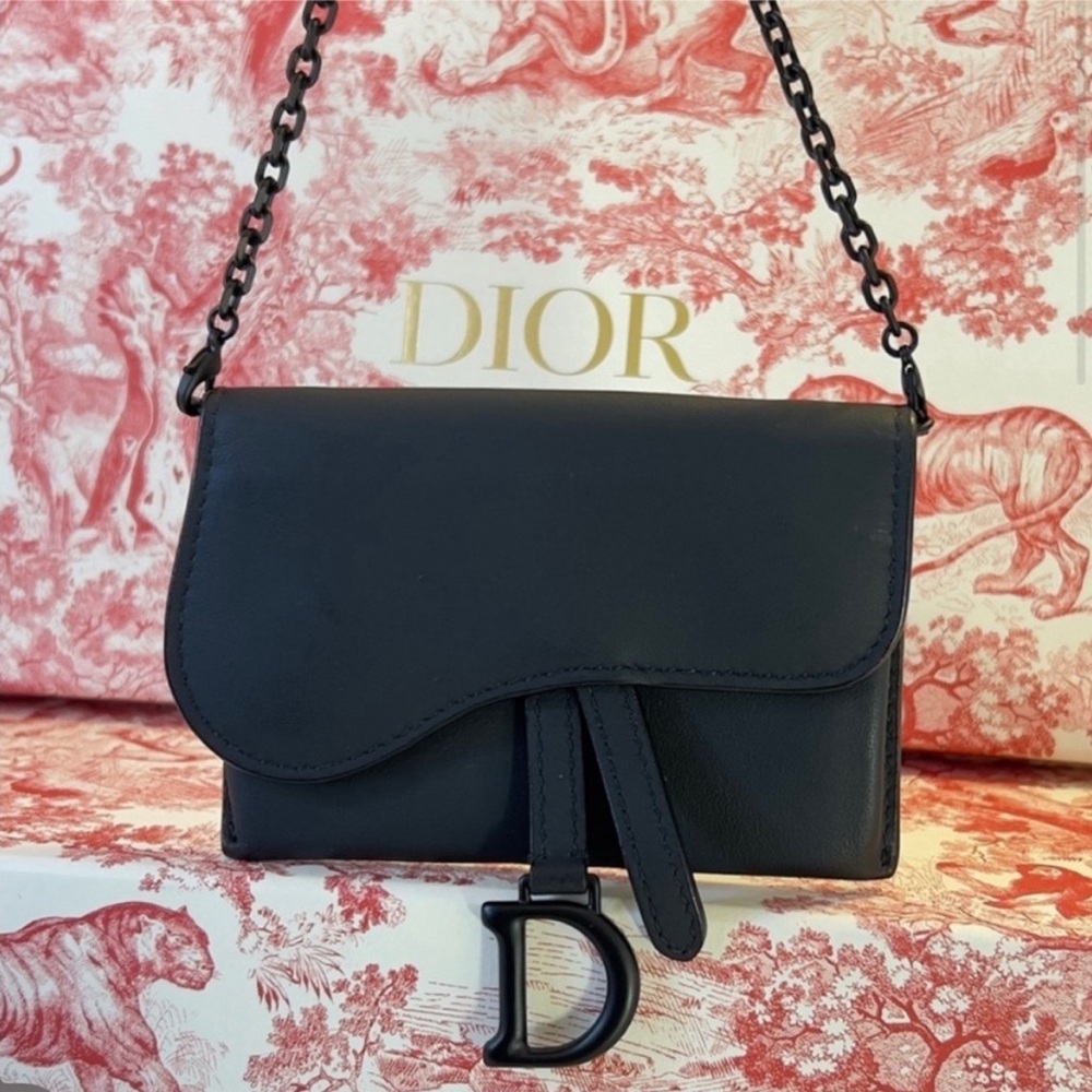 🎁 RARE Dior Ultra Matte Black Nano Saddle Bag with COA